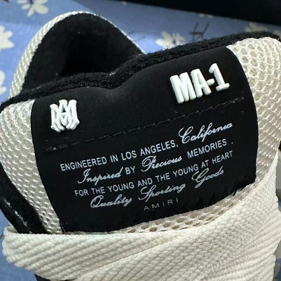 White Amiri Patchwork Leather Sneakers - Picture 5 of 10